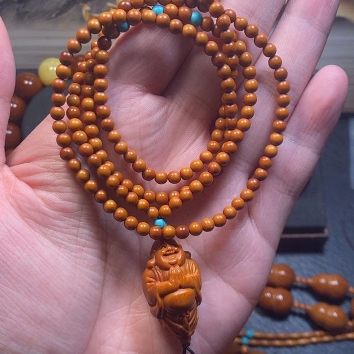 手串/手链橄榄核0.4圆珠一心向佛脖挂1条