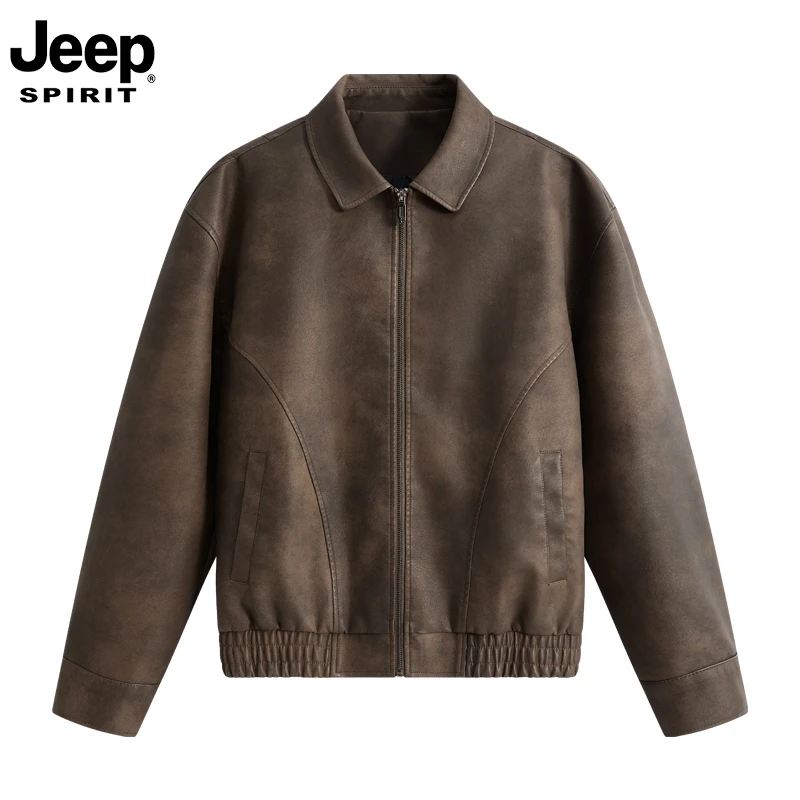 JEEPSPIRIT吉普皮衣男士秋冬季加厚保暖韩版时尚休闲百搭外套男款