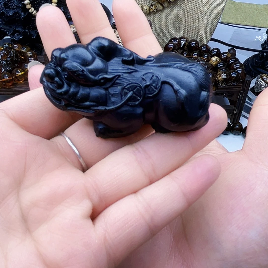 未镶嵌琥珀裸石抚顺煤精摆件