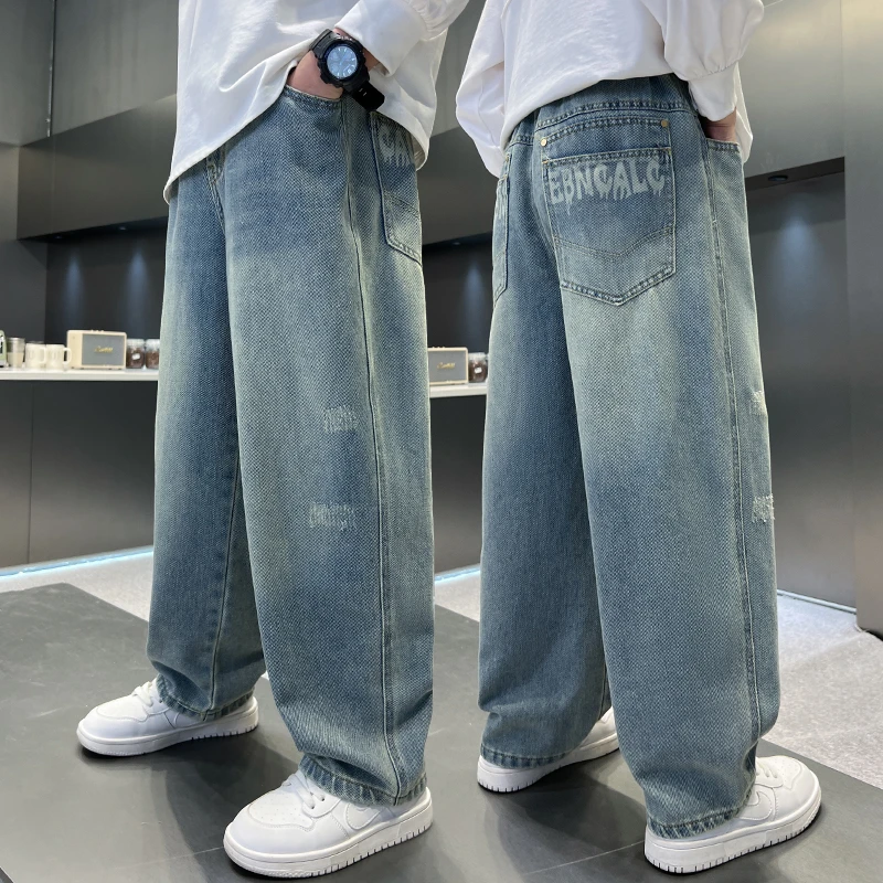 男童裤子春秋款2025新款儿童春装牛仔裤中大童春季长裤帅气时髦潮