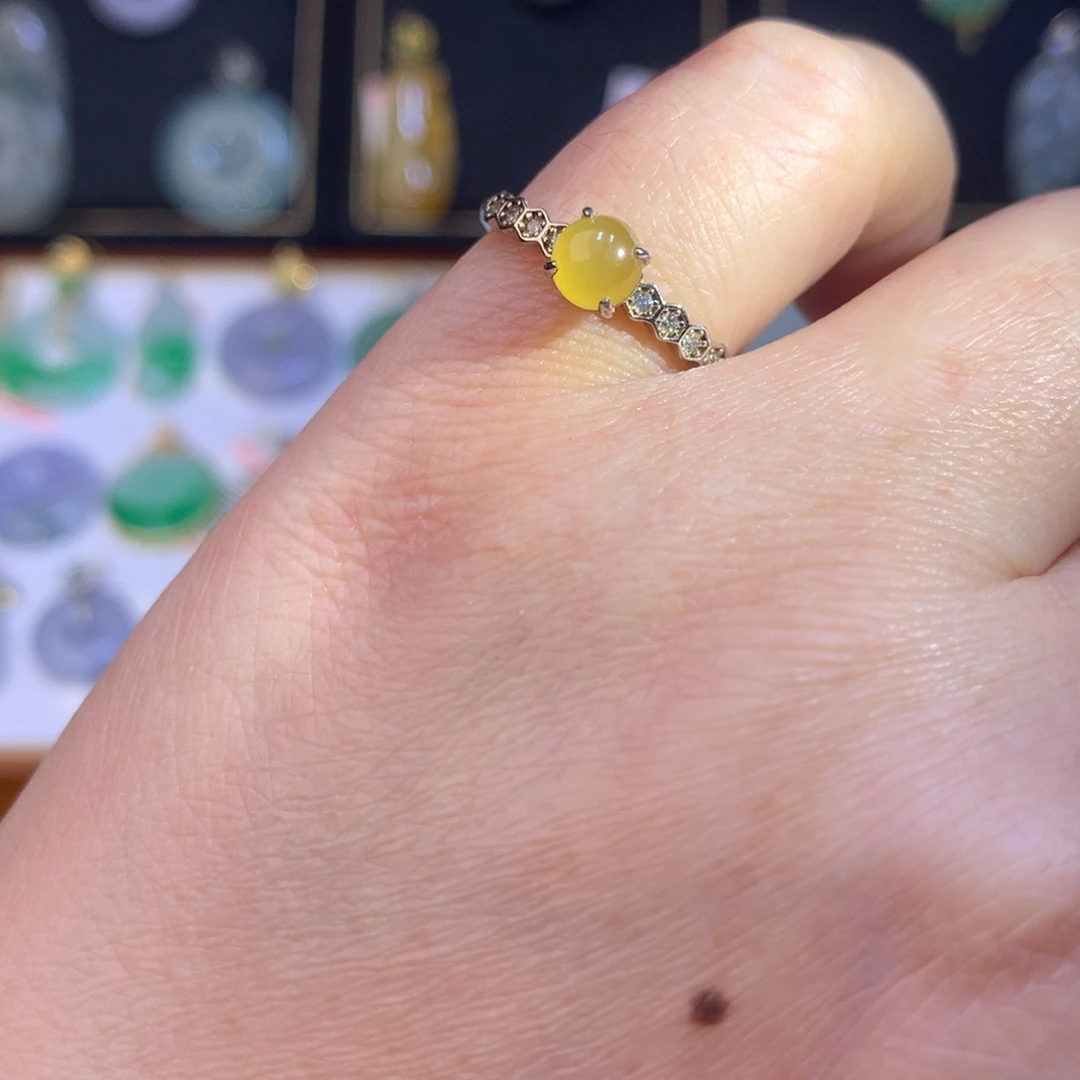 翡翠银S925镶嵌戒指