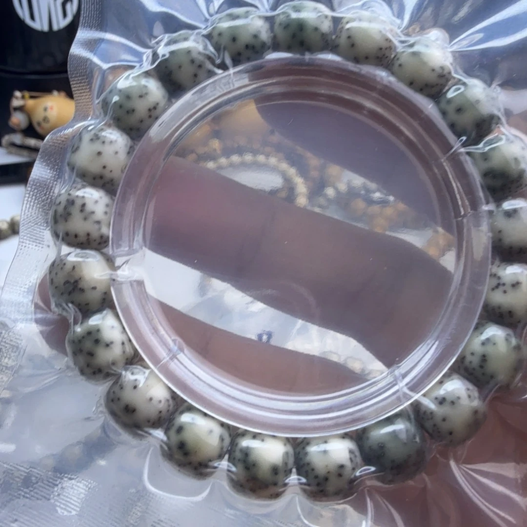 星月菩提手串糯冰双留白11*10