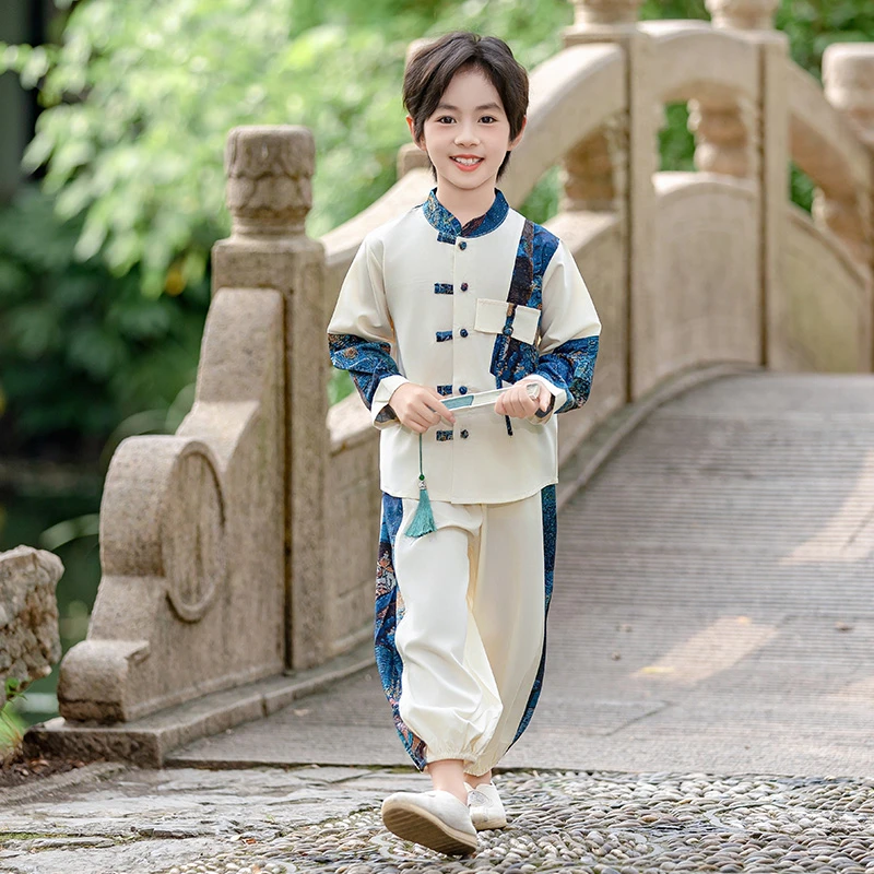 幼儿园汉服春秋中国风儿童唐装男童中秋国庆节国学礼服表演出服