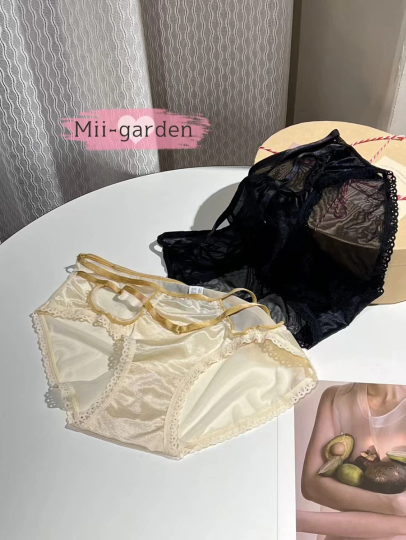 性感舒适低腰镂空蕾丝边网纱女士三角内裤