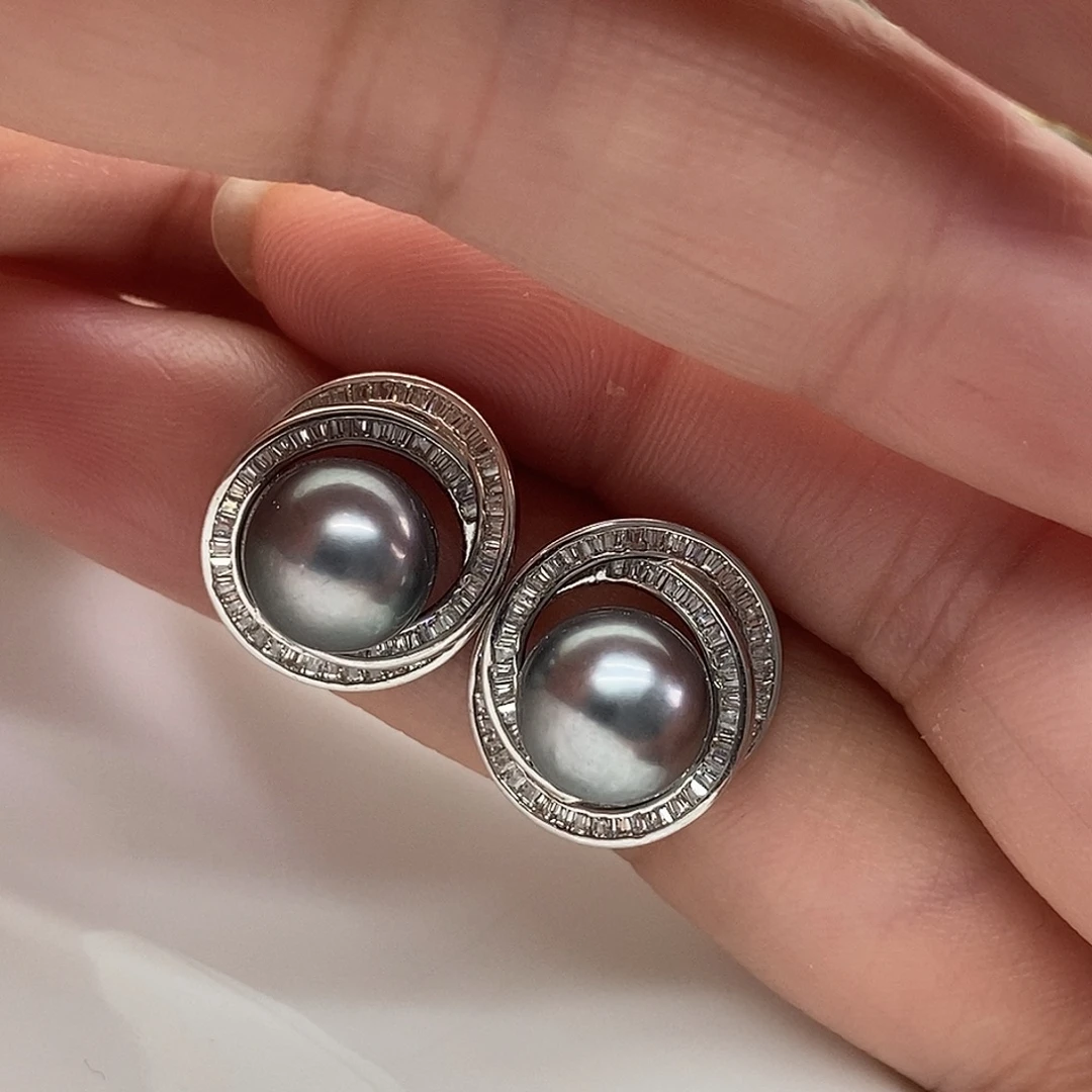 耳饰海水珍珠银S925镶嵌