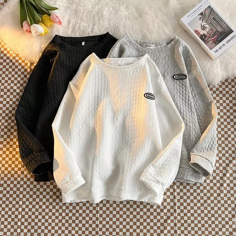 加绒宽松型上衣套头秋款卫衣青少年爆款港风连帽长袖男装情侣秋季