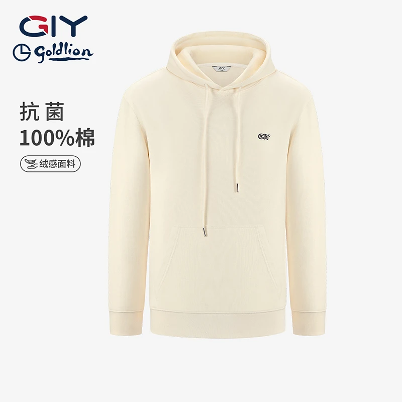 金利来GY时尚休闲连帽卫衣男款纯棉休闲宽松保暖情侣长袖T恤上衣