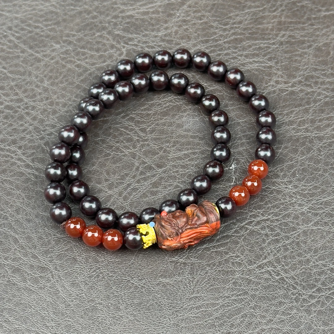 小叶紫檀0.8双圈+度母（无礼盒）K295