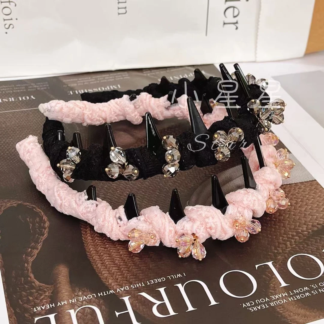 缠绕高颅顶波浪精致带齿百搭小香风甜酷发箍