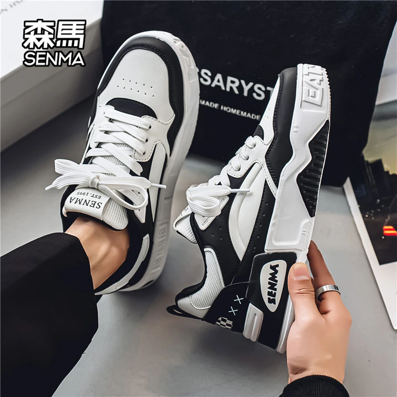 森马正品男鞋秋季新款百搭厚底个性休闲板鞋男款时尚增高运动潮鞋