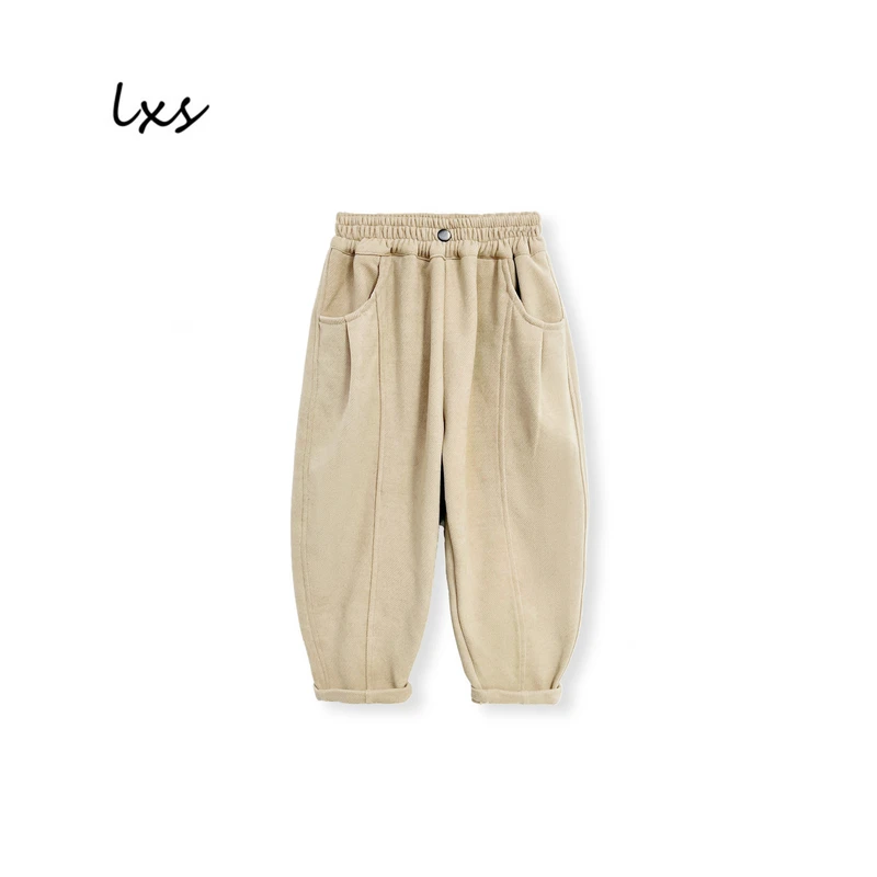 鹿小生童装男童休闲裤2024新款秋季韩版时尚简约百搭休闲卫裤Q395