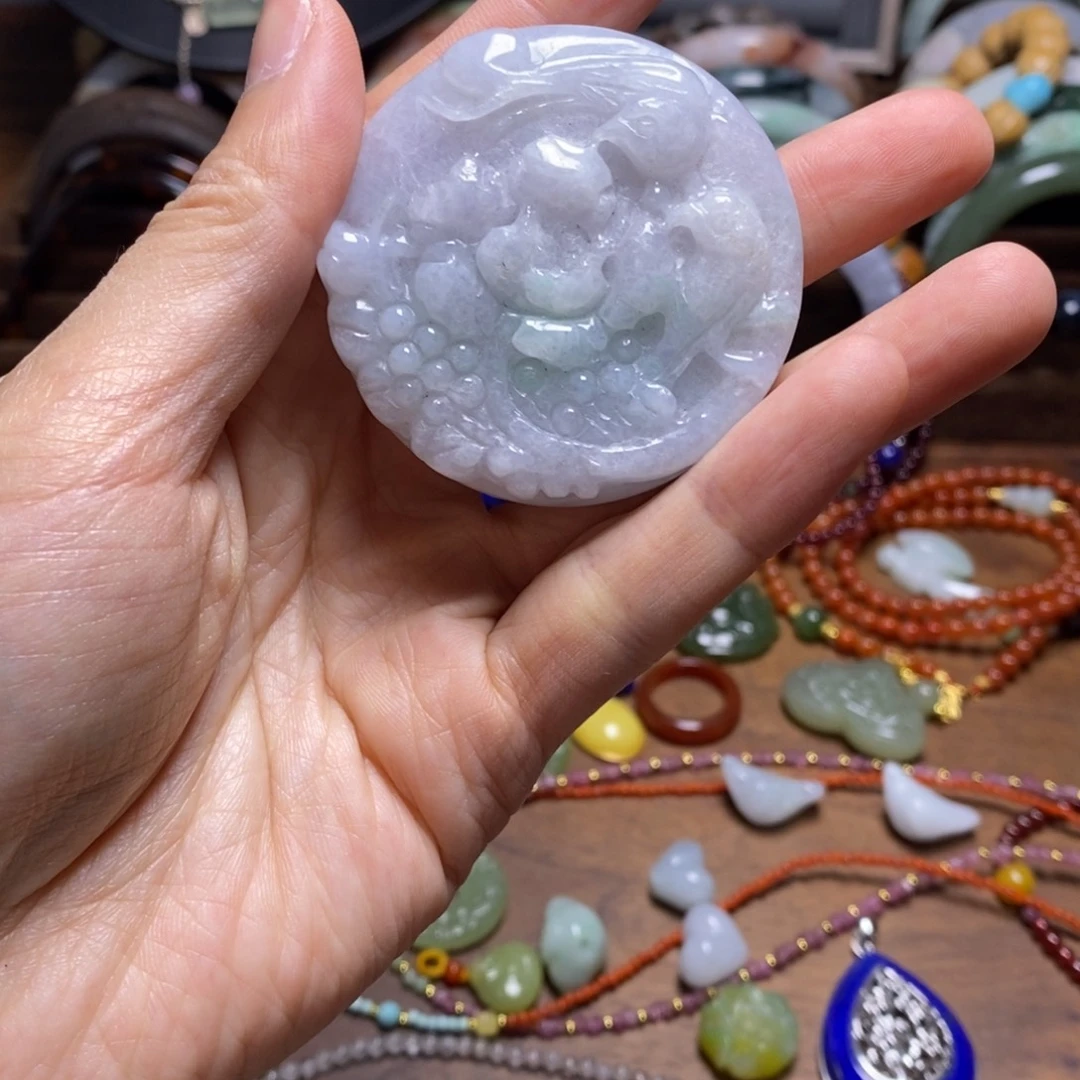 翡翠未镶嵌吊坠(不含链)微瑕请