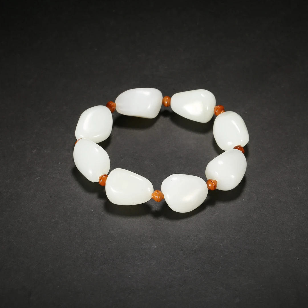 清代*随形白玉手串/09JTY3079/和田玉【北京文博】