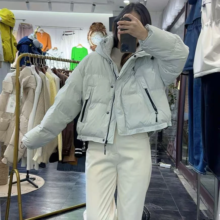 冬季新品短款精致保暖加厚连帽高档学院风羽绒服女棉衣棉服通勤潮