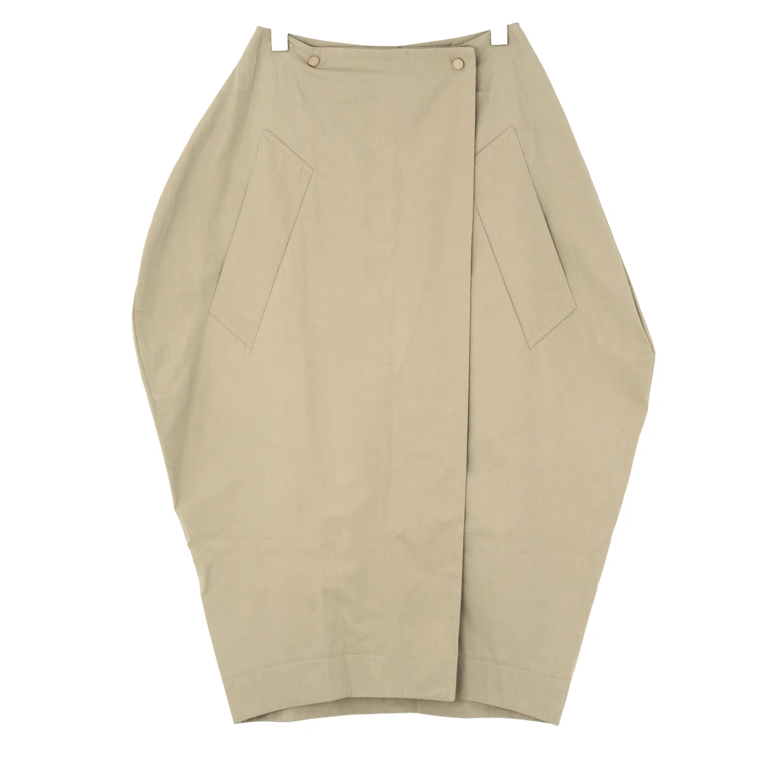 BOTTEGA VENETA/葆蝶家女士设计感卡其色半身裙610321VA5Y09733