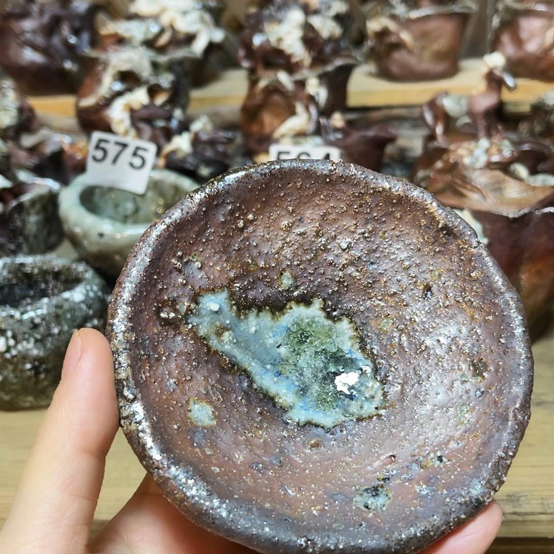 杯柴烧粗陶手捏杯渗水