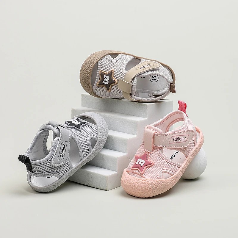 夏季宝宝凉鞋男1-2岁学步鞋女童鞋子透气防滑软底小童凉鞋包头