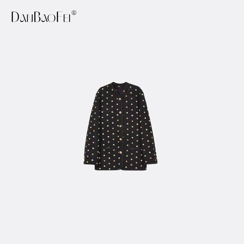 【DaMei】花柄单排扣羊毛外套女 YLM00403