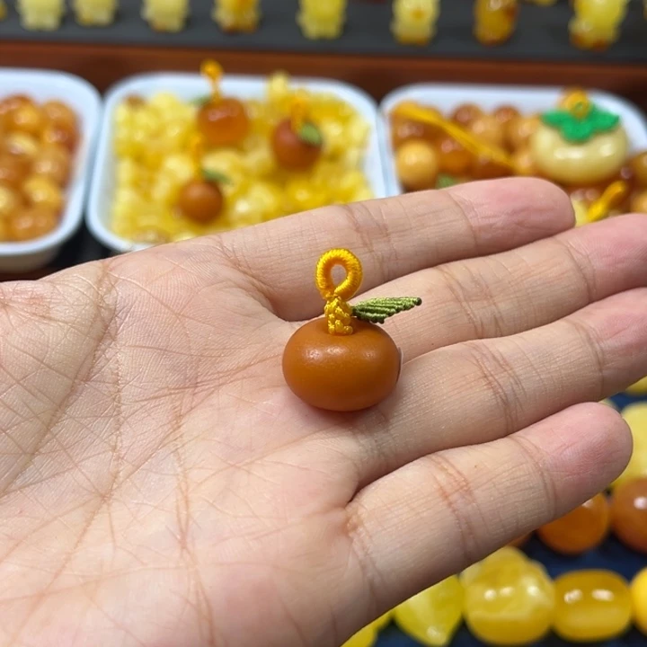 琥珀未镶嵌裸石卡17老蜡橘皮事事如意