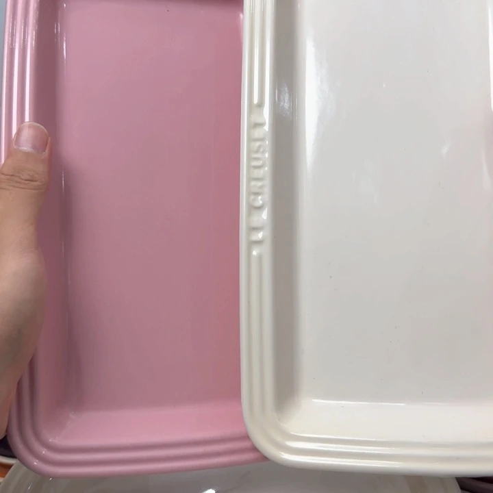 瓷片微瑕2个长鱼盘沙丁粉➕珠光白