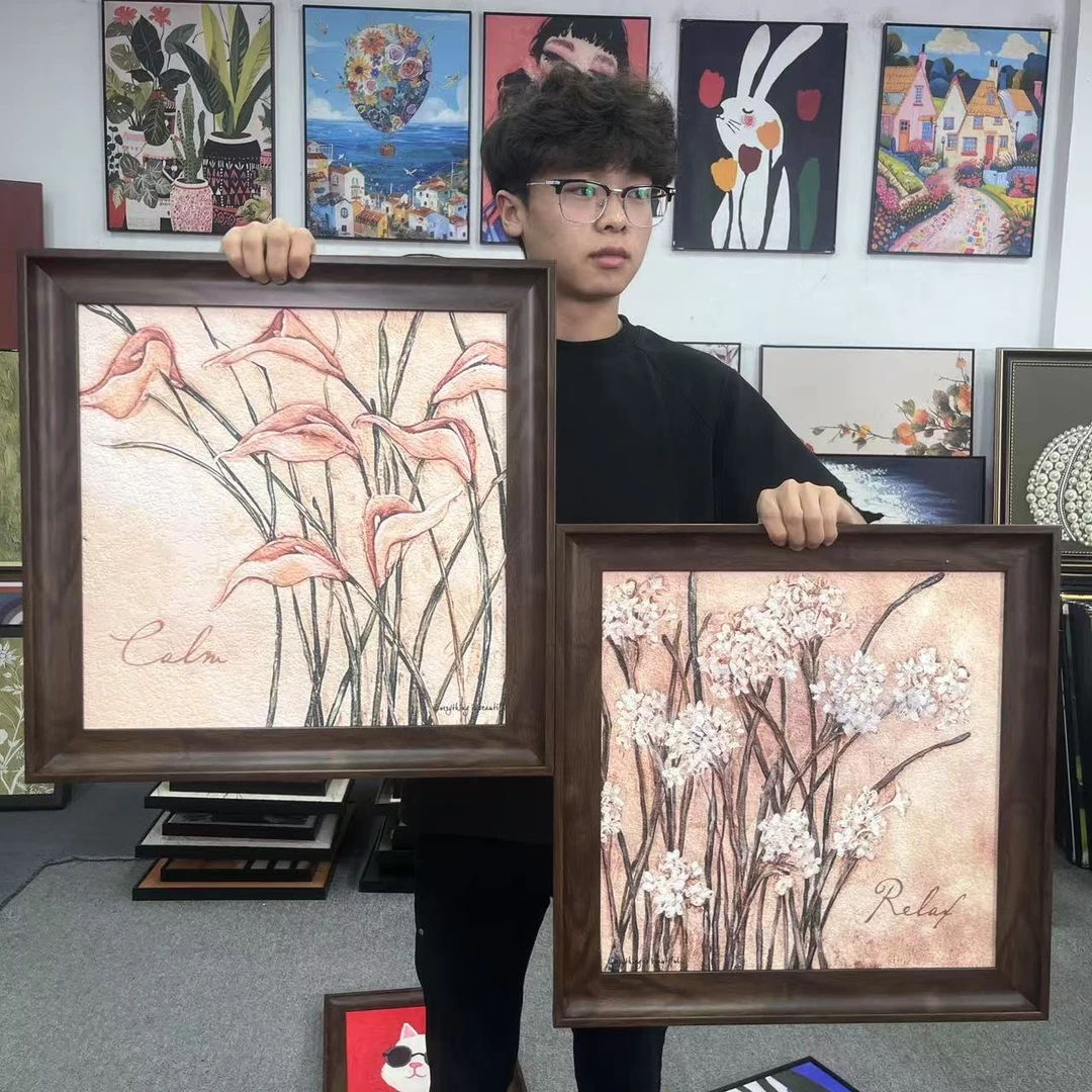 法式美式复古花卉装饰画适用于客厅餐厅卧室床头5050