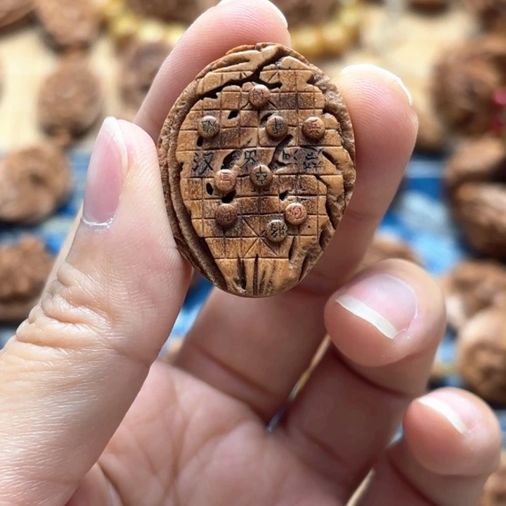 桃核雕刻棋盘单粒