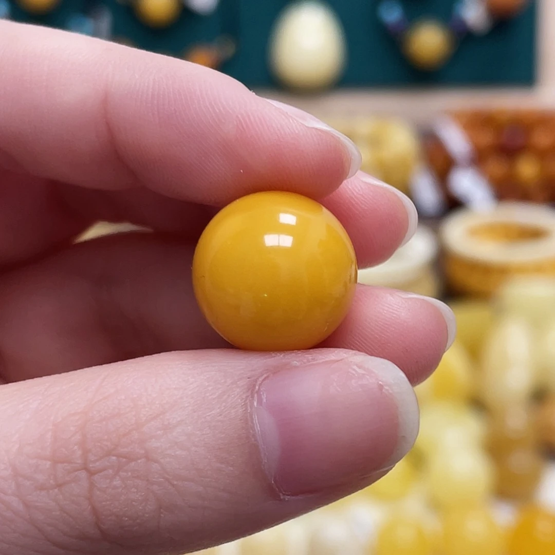 蜜蜡未镶嵌珠宝奇石15.3mm圆珠