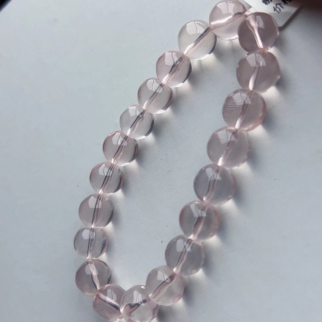 苹****未镶嵌芙蓉石手链冰橘粉10.3mm28.06