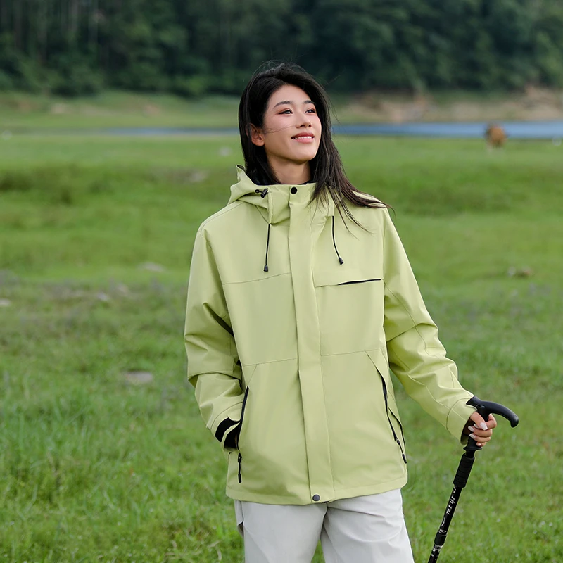 稻草人情侣款户外三合一可拆卸男冲锋衣男士外套秋冬季宽松登山服