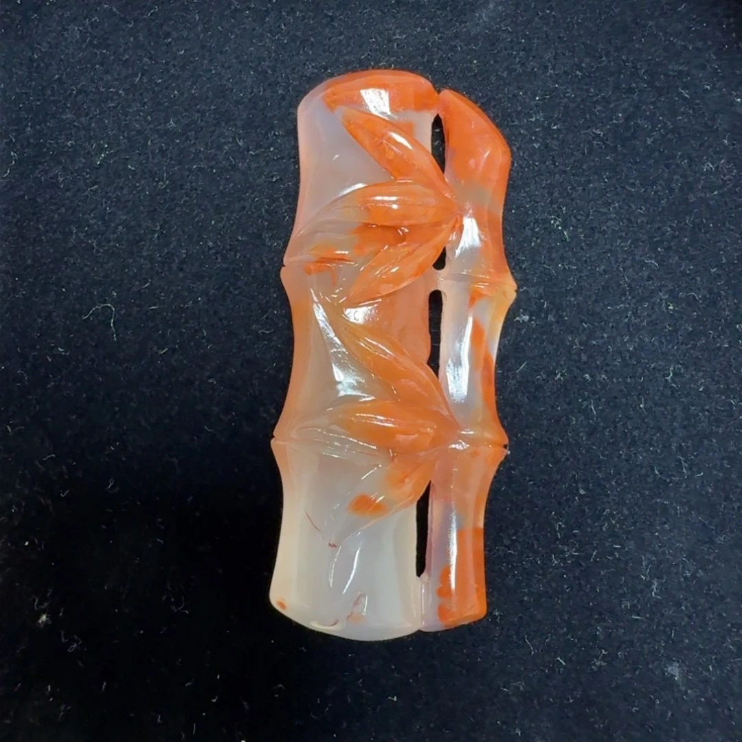 未镶嵌川料瓦西冰飘文竹配饰/摆件/吊坠南红玛瑙19.5g