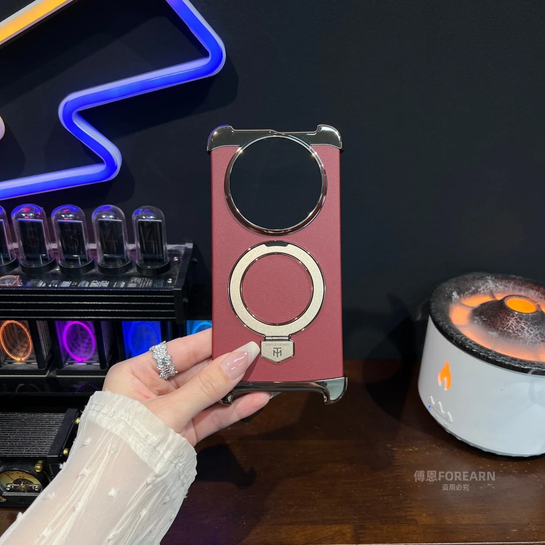 适用于华为mate80promax手机壳支架磁吸mate80pro真皮mate80防摔