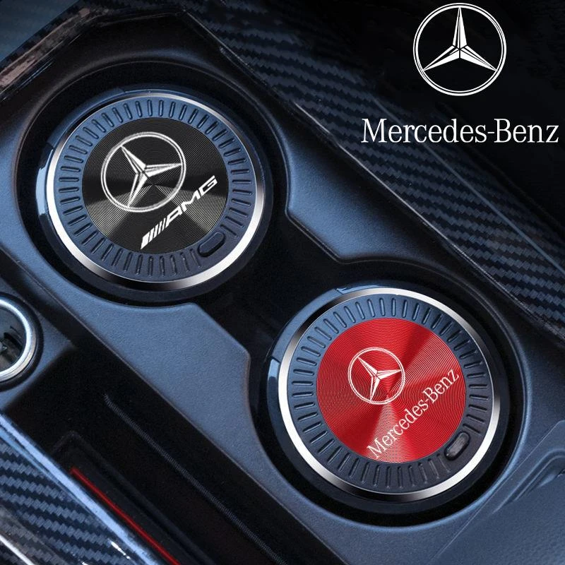 Ben-z 奔驰 AMG原车专用车载烟灰缸一键开盖带LED灯汽车内饰配件