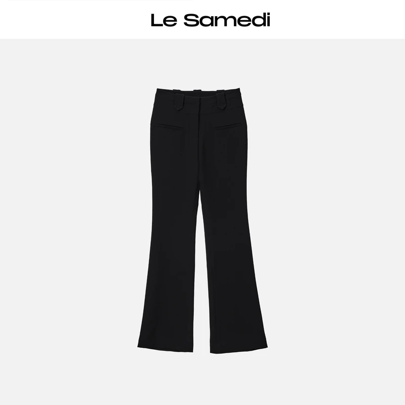 Le Samedi【微喇马术】腰封扣袢 一字唇袋 包臀微喇长腿休闲裤