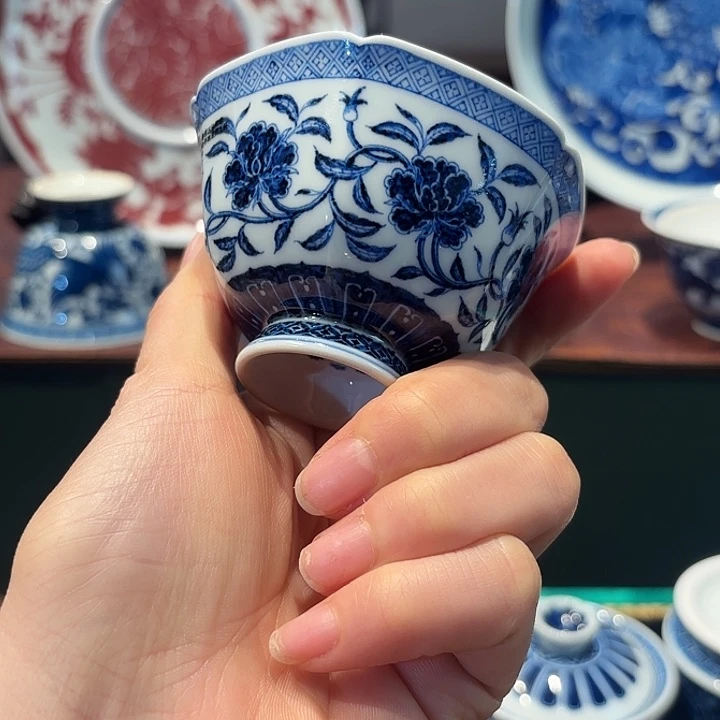 素心幽茗牡丹小高足杯