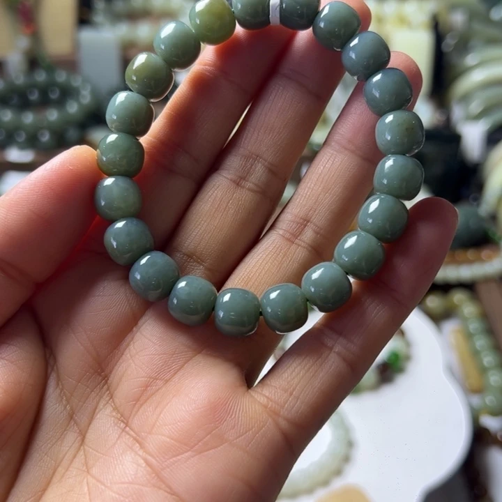 手链未镶嵌和田玉（青玉）