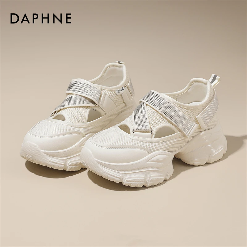 达芙妮厚底增高老爹鞋女2025春夏季新款时尚百度透气魔术贴宋茜代