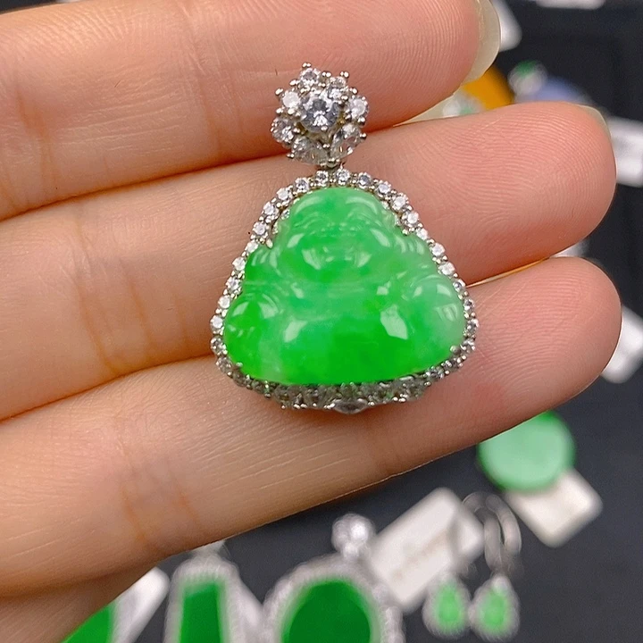 翡翠银S925镶嵌颈饰