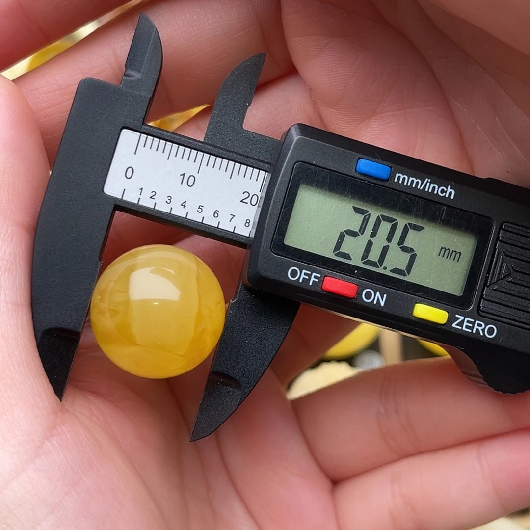 蜜蜡未镶嵌裸石蜜蜡圆珠梦微瑕