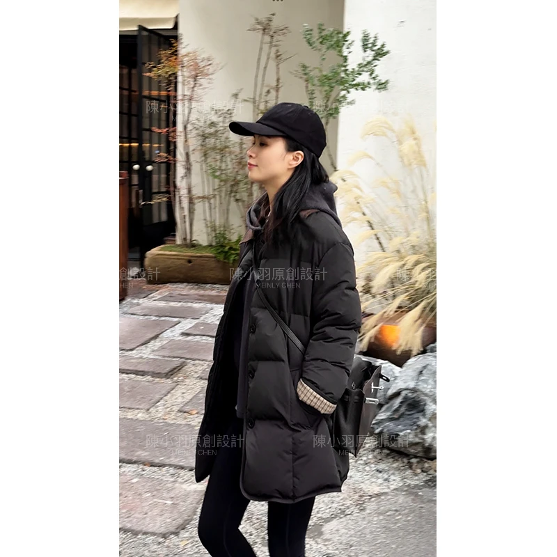 【MEINLY  CHEN】【黑耳短兔】高端设计师款时尚百搭鹅绒服8250491