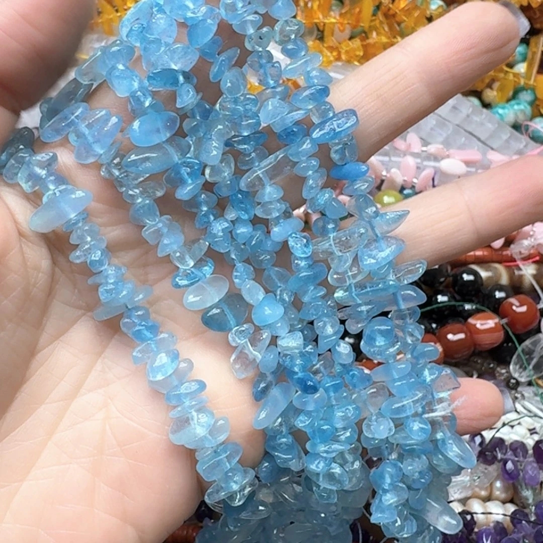 玛瑙/玉髓未镶嵌珠宝半成品一条海蓝宝随行