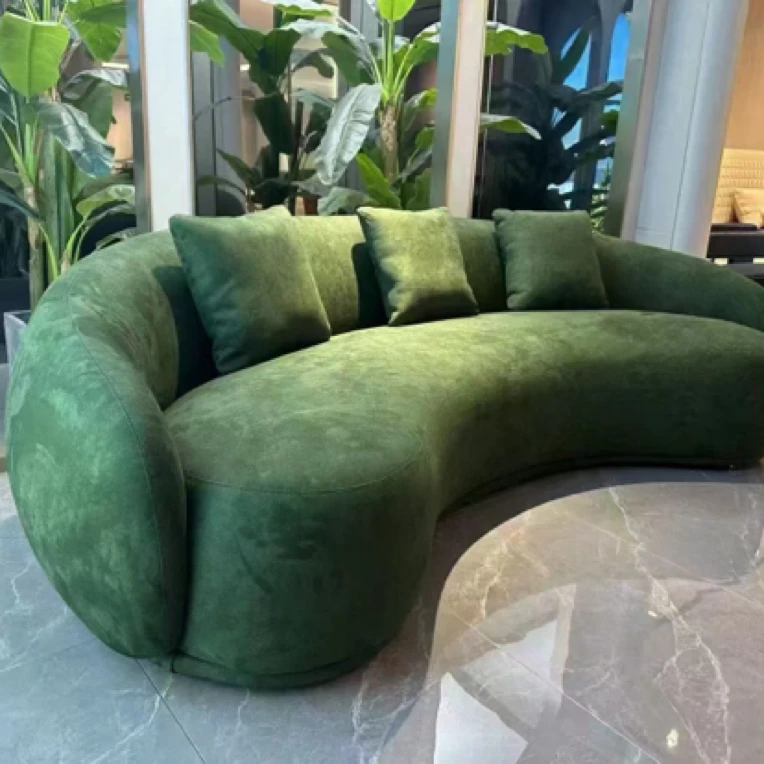 春华系列 弯月沙发布艺异型沙发