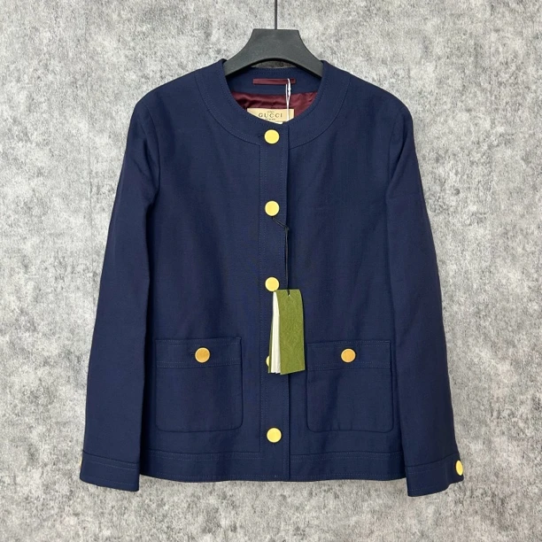 未使用 GUCCI/古驰 蓝色圆领工服外套