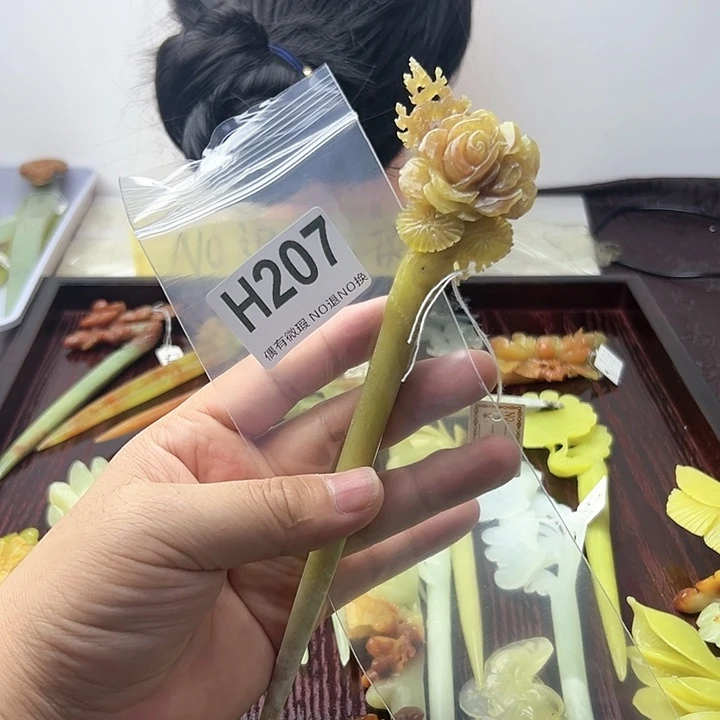 蛇纹石玉发饰合金猫*融