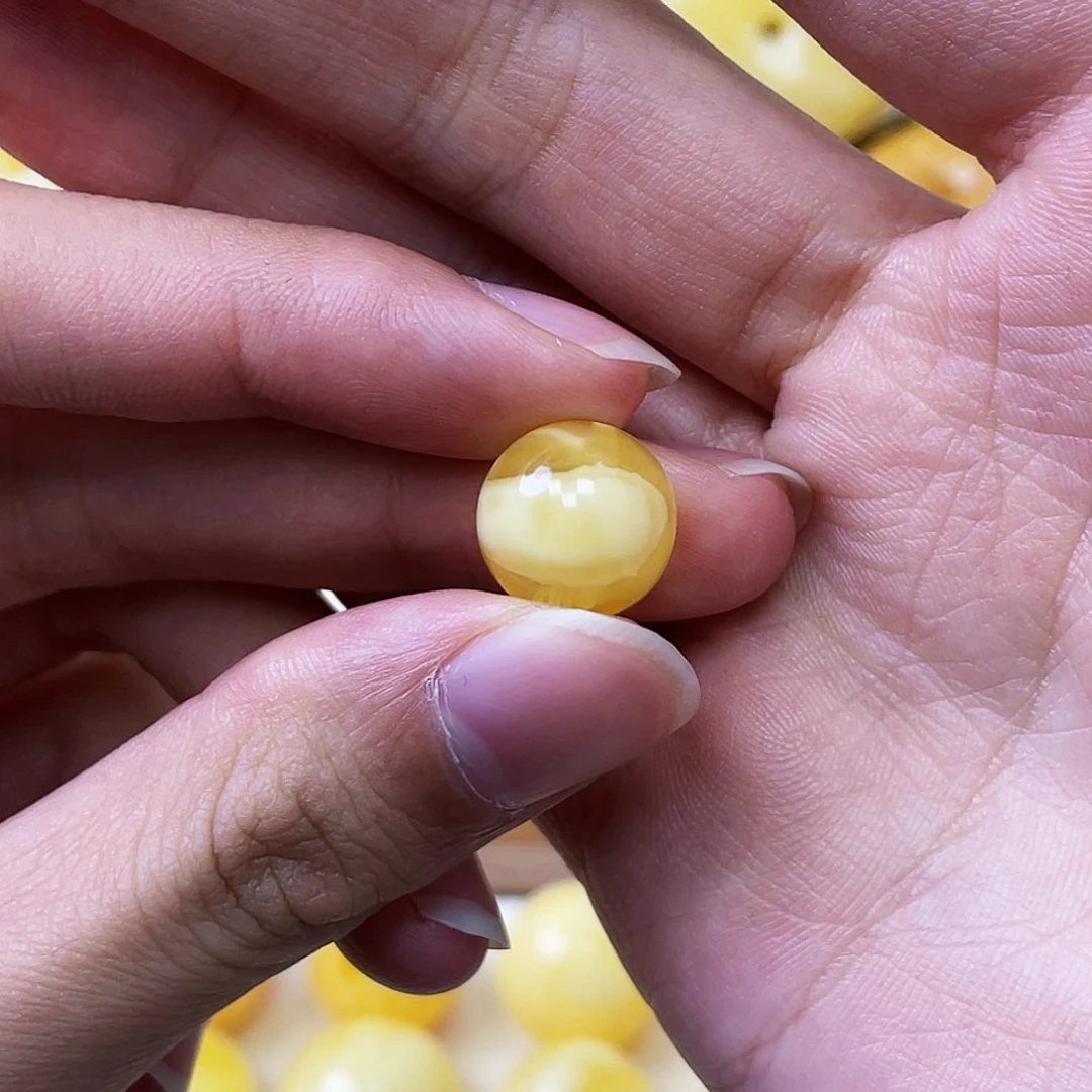 蜜蜡未镶嵌珠宝奇石12.5mm圆珠瑕疵福利