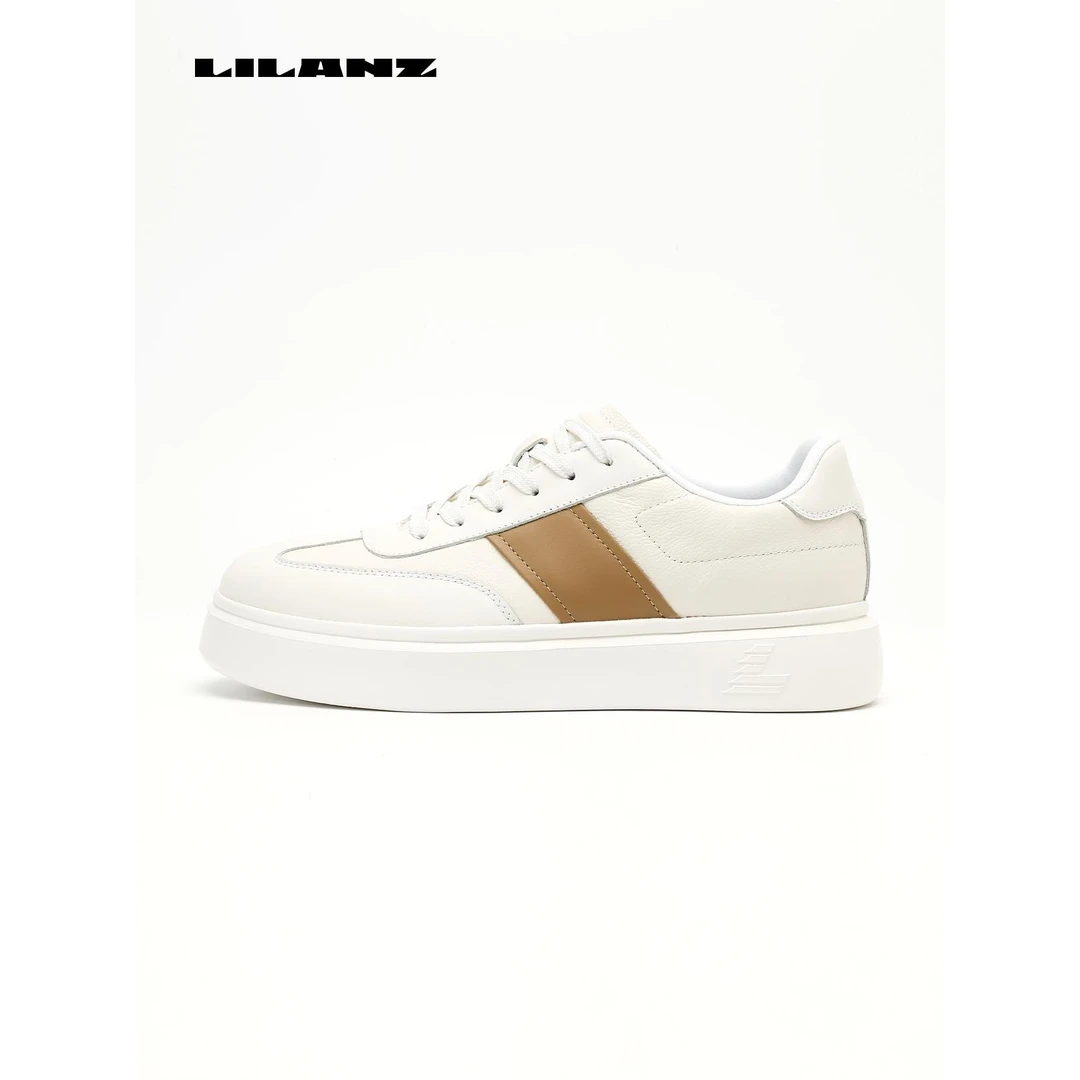 利郎休闲男鞋春夏新款板鞋经典拼接时尚百搭低帮休闲鞋  24DXL302