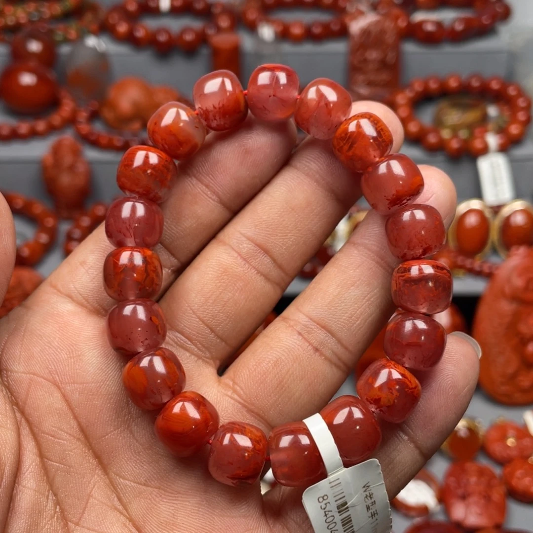 南红玛瑙未镶嵌珠宝奇石单圈11