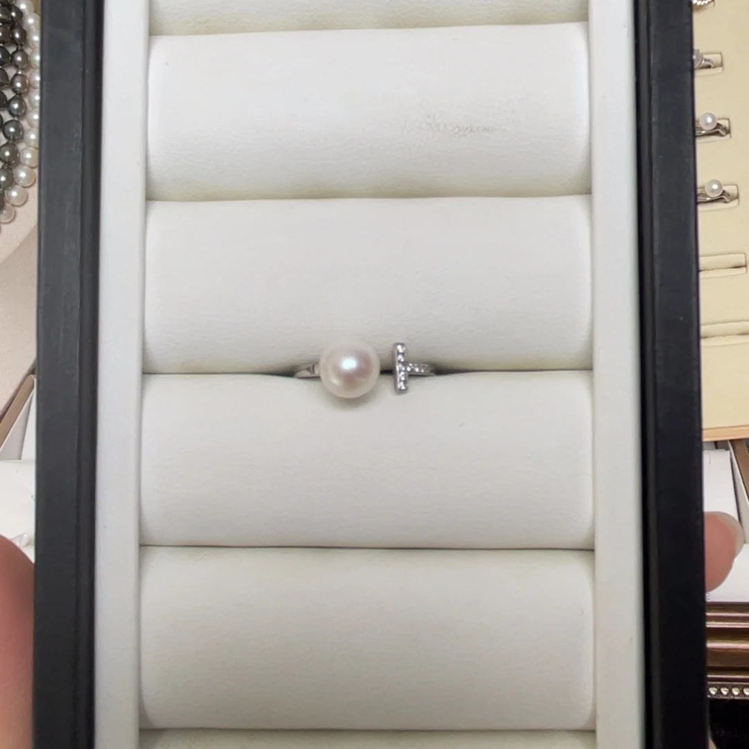 淡水珍珠戒指银S925镶嵌