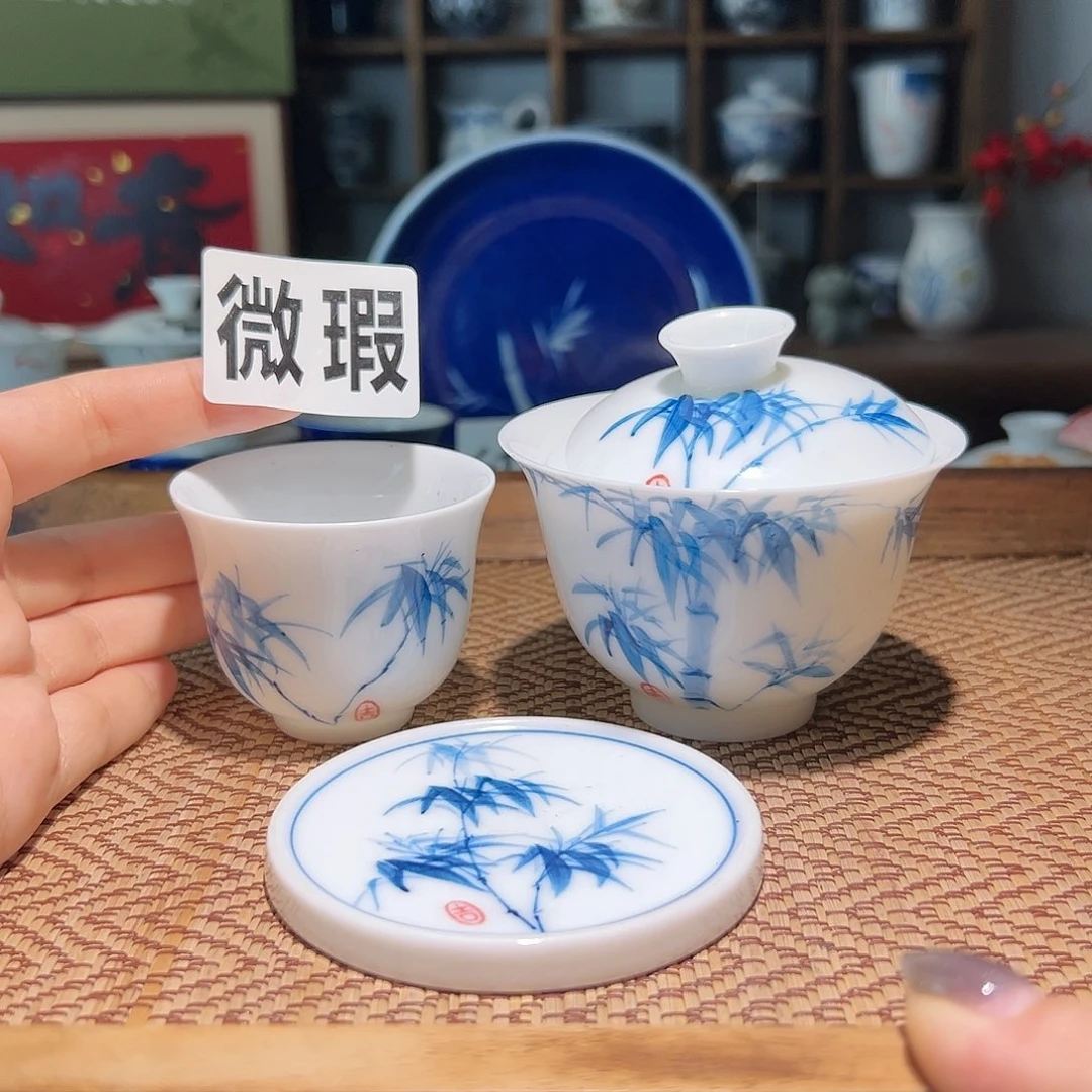【闪购商品】微瑕 手绘 盖碗