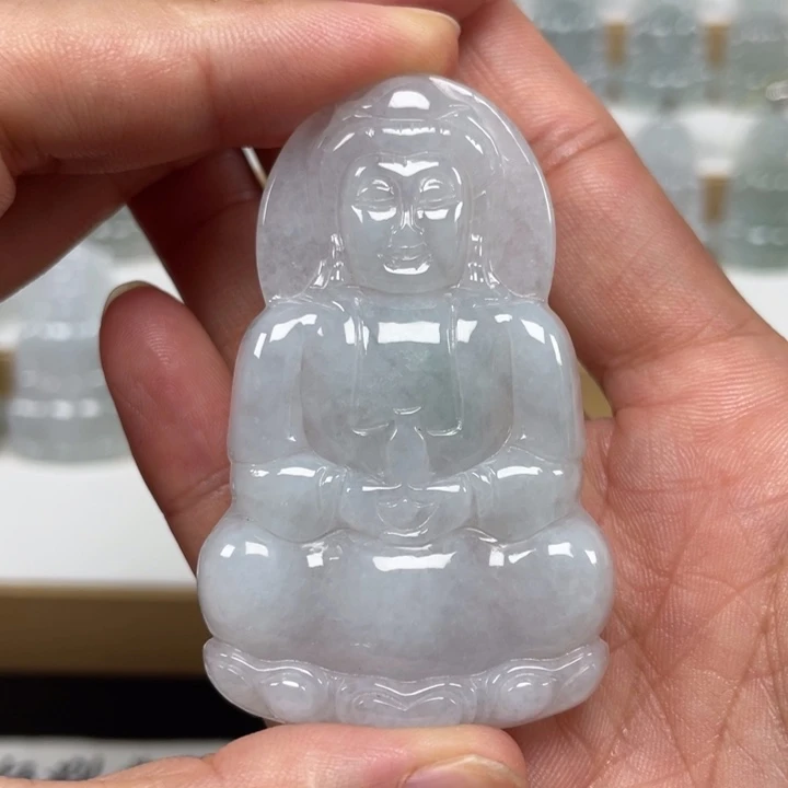 翡翠未镶嵌颈饰天然翡翠A货观音125号