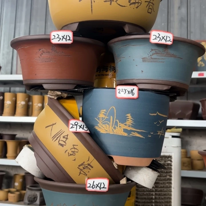 紫砂花盆100-6。